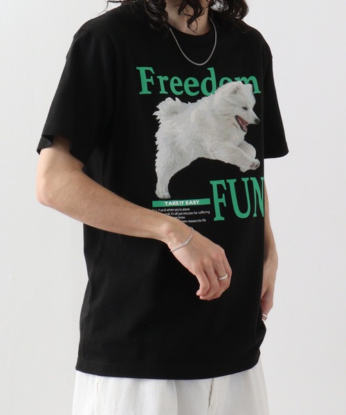 spiritoso（スピリトーゾ）の「spiritoso FREEDOM FUN シートプリントTシャツ　半袖（Tシャツ/カットソー・メンズ・ブラック/オートミール/ホワイト・L/M）」の9枚目の写真