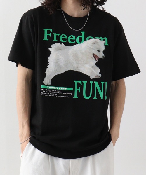 spiritoso（スピリトーゾ）の「spiritoso FREEDOM FUN シートプリントTシャツ　半袖（Tシャツ/カットソー・メンズ・ブラック/オートミール/ホワイト・L/M）」の10枚目の写真