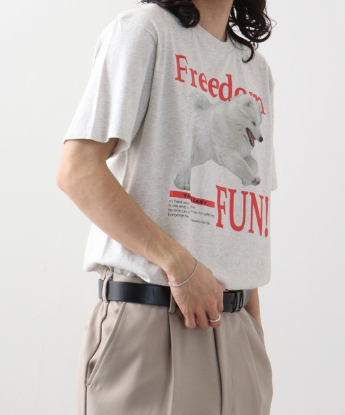 spiritoso（スピリトーゾ）の「spiritoso FREEDOM FUN シートプリントTシャツ　半袖（Tシャツ/カットソー・メンズ・ブラック/オートミール/ホワイト・L/M）」の22枚目の写真