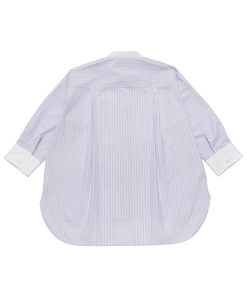 TOKYO SHIRTS（トウキョウシャツ）の「LENZING(TM)ECOVERO(TM) BIGシルエットシャツ スタンドカラー 七分袖（シャツ/ブラウス・レディース・パープル・FREE）」の2枚目の写真