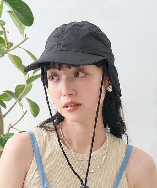 FREAK'S STORE(フリークスストア)の「UVカット撥水キャップ(キャップ・レディース・ベージュ/ブルーグリーン/ブラック・ONE SIZE)」の2枚目の写真