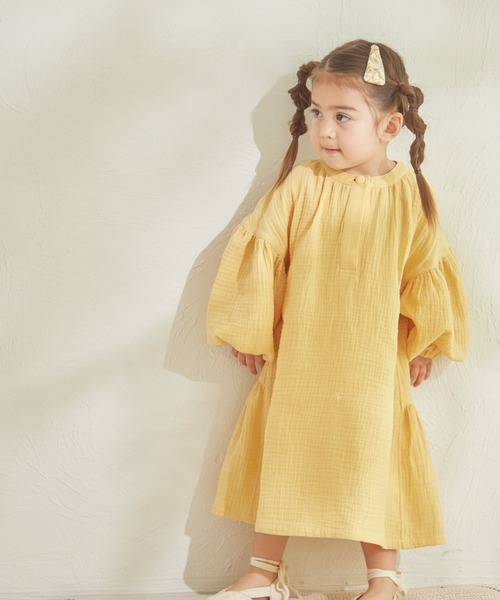 sea and shells by pairmanon（シーアンドシェルズバイペアマノン）の「【sea and shells by pairmanon】ボリュームスリーブ ワンピース（その他ベビーウェア・キッズ・ベージュ/イエロー/アイボリー・110/100/90/80）」の14枚目の写真