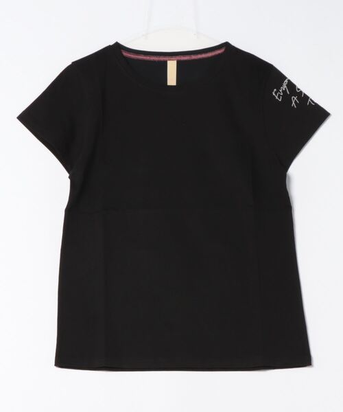 Q（キュー）の「袖レタードT（Tシャツ/カットソー・レディース・ブラック/ホワイト/ホワイト系その他/ブラック系・MEDIUM）」の5枚目の写真