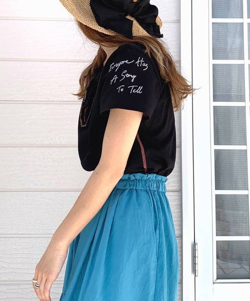 Q（キュー）の「袖レタードT（Tシャツ/カットソー・レディース・ブラック/ホワイト/ホワイト系その他/ブラック系・MEDIUM）」の20枚目の写真