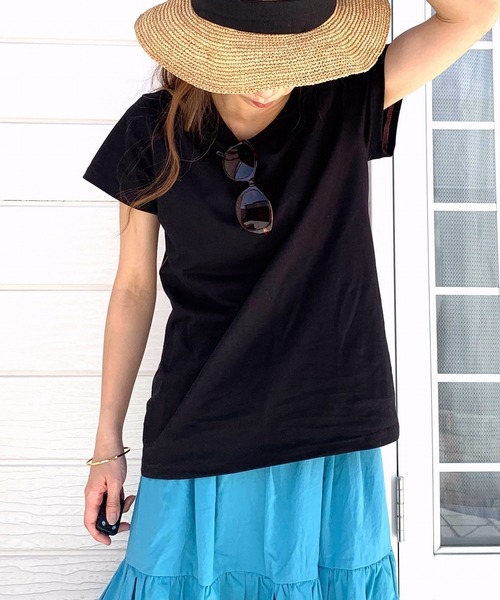 Q（キュー）の「袖レタードT（Tシャツ/カットソー・レディース・ブラック/ホワイト/ホワイト系その他/ブラック系・MEDIUM）」の18枚目の写真