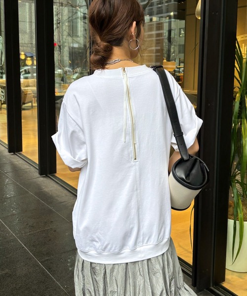 DouDou(ドゥドゥ)の「ハーフスリーブバックジップドッキングワンピース(ワンピース・レディース・ブラック/ホワイト/チャコールグレー・TM/FREE)」の10枚目の写真