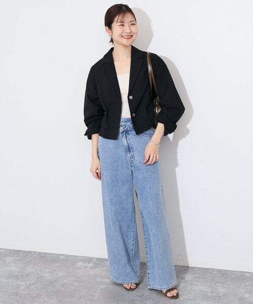 SLOBE IENA（スローブイエナ）の「サッカー ショート ジャケット（その他アウター・レディース・ブラック/イエロー・FREE）」の3枚目の写真