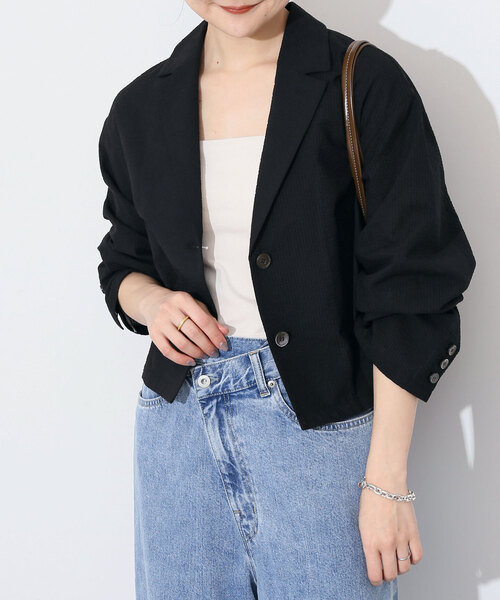 SLOBE IENA（スローブイエナ）の「サッカー ショート ジャケット（その他アウター・レディース・ブラック/イエロー・FREE）」の8枚目の写真