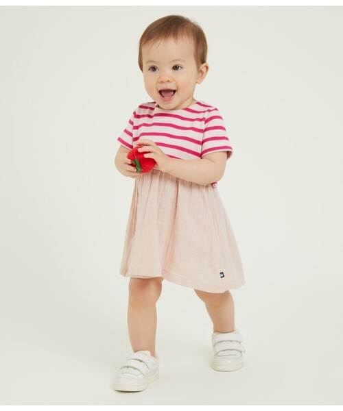 【セール】マリニエール切替ワンピース（ワンピース）｜PETIT BATEAU（プチバトー） 7,480円
