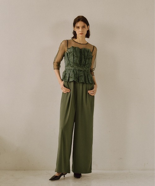 LE'RURE（リルアー）の「Flourish wide pants dress（パンツドレス