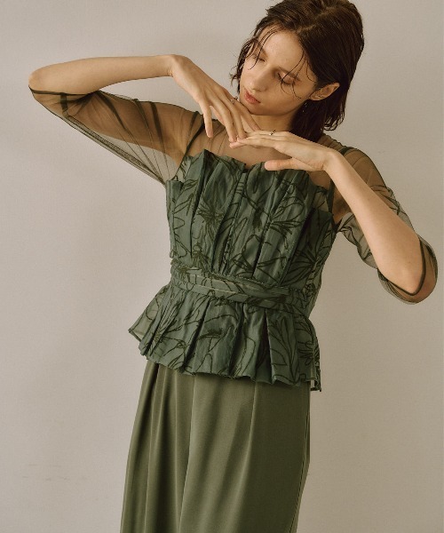 LE'RURE（リルアー）の「Flourish wide pants dress（パンツドレス