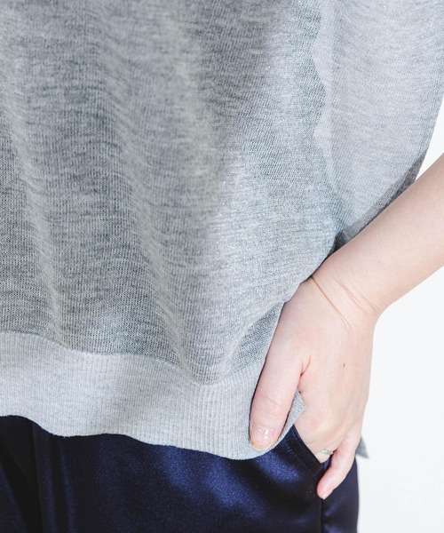 F by ROSSO（エフバイロッソ）の「F by ROSSO　シアーパフスリーブニット（ニット/セーター・レディース・シルバー/ブルー系その他/グリーン系その他/ブロンズ・FREE）」の5枚目の写真