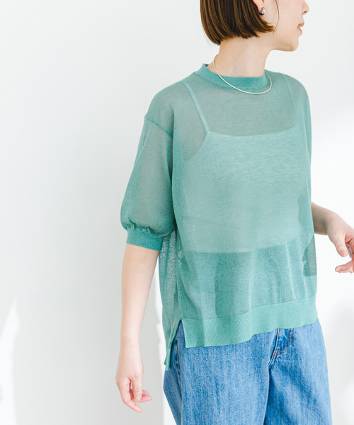 F by ROSSO（エフバイロッソ）の「F by ROSSO　シアーパフスリーブニット（ニット/セーター・レディース・シルバー/ブルー系その他/グリーン系その他/ブロンズ・FREE）」の13枚目の写真