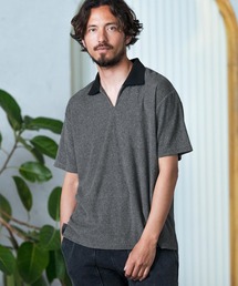 mhs2208-Pile material skipper design poloshirt ポロシャツ