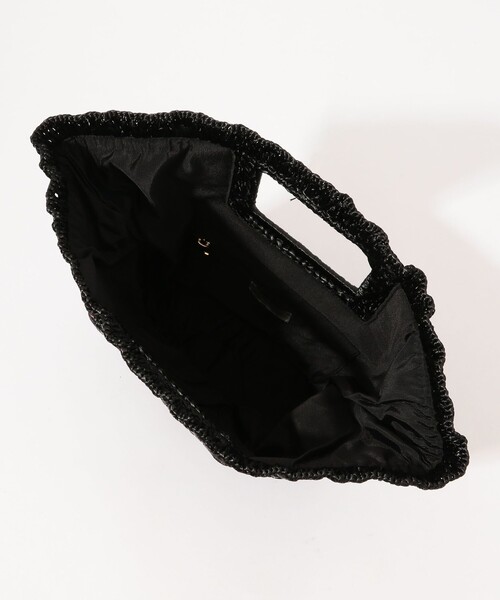 CATERINA BERTINI（カテリーナベルティーニ）の「Caterina Bertini クロシェかごバッグ（ハンドバッグ・レディース・ブラック/ゴールド・FREE）」の6枚目の写真