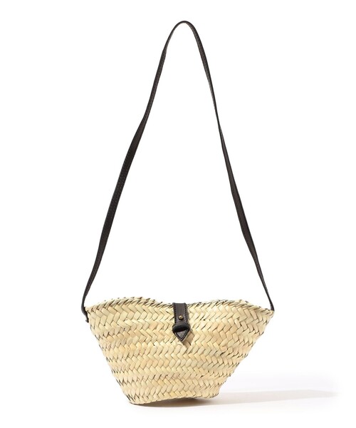 【KECH LES ESSENTIELS】ラフィア かごバッグ レザーショルダー KECH LeS ESSENTIELS かごバッグ カゴバッグ RAFFIA LEATHER