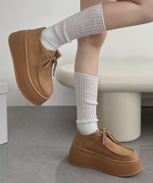 Shoes in Closet（シューズインクローゼット）の「厚底 プラットフォーム  スニーカーライク NEO モカシン 2443（モカシン/デッキシューズ・レディース・ブラック系/ベージュ系・M/L/S/LL）」の15枚目の写真