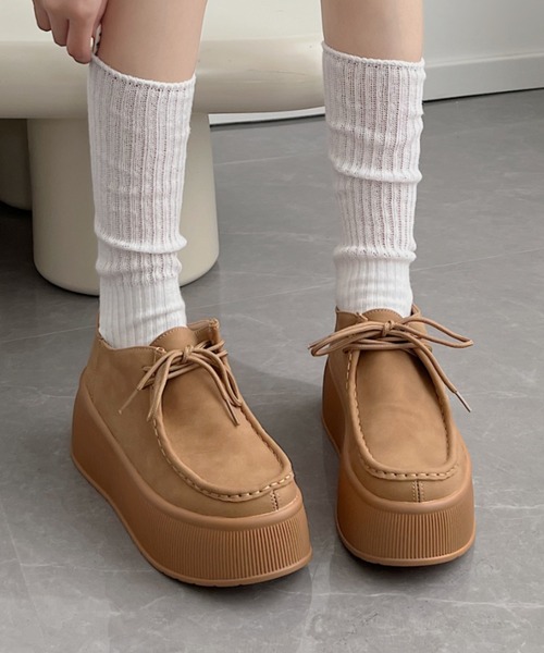 Shoes in Closet（シューズインクローゼット）の「厚底 プラットフォーム  スニーカーライク NEO モカシン 2443（モカシン/デッキシューズ・レディース・ブラック系/ベージュ系・M/L/S/LL）」の20枚目の写真