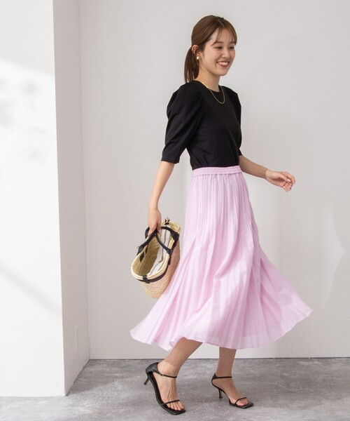 NOLLEY’S(ノーリーズ)の「接触冷感/UVカット クールタッチパフTシャツ(Tシャツ/カットソー・レディース・ネイビー/ベージュ/ブラック/オフホワイト・36/38)」の6枚目の写真