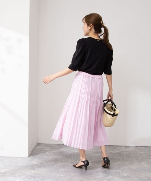 NOLLEY’S(ノーリーズ)の「接触冷感/UVカット クールタッチパフTシャツ(Tシャツ/カットソー・レディース・ネイビー/ベージュ/ブラック/オフホワイト・36/38)」の7枚目の写真
