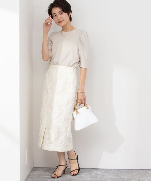 NOLLEY’S(ノーリーズ)の「接触冷感/UVカット クールタッチパフTシャツ(Tシャツ/カットソー・レディース・ネイビー/ベージュ/ブラック/オフホワイト・36/38)」の15枚目の写真