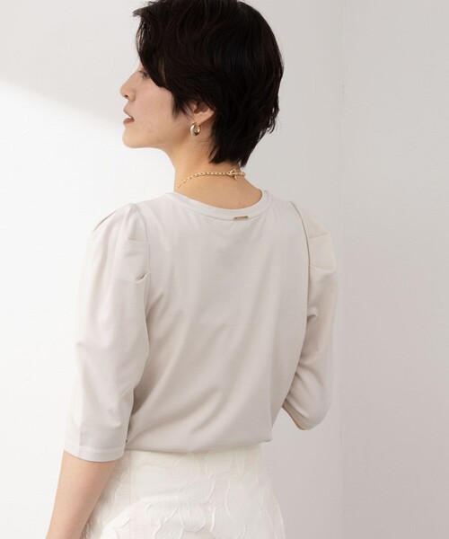 NOLLEY’S(ノーリーズ)の「接触冷感/UVカット クールタッチパフTシャツ(Tシャツ/カットソー・レディース・ネイビー/ベージュ/ブラック/オフホワイト・36/38)」の19枚目の写真