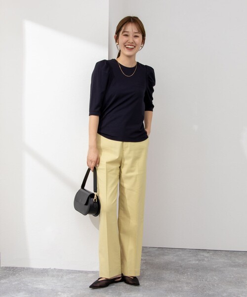 NOLLEY’S(ノーリーズ)の「接触冷感/UVカット クールタッチパフTシャツ(Tシャツ/カットソー・レディース・ネイビー/ベージュ/ブラック/オフホワイト・36/38)」の21枚目の写真