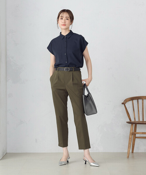 COMME CA ISM（コムサイズム）の「ショートスリーブ シャツ（シャツ/ブラウス・レディース・ネイビー/ホワイト・MEDIUM/LARGE）」の7枚目の写真