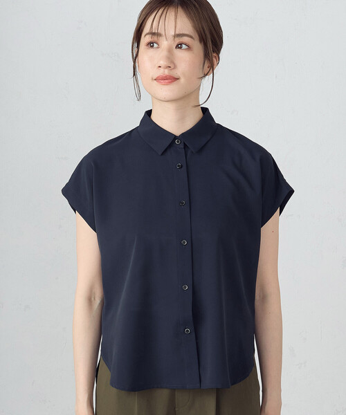 COMME CA ISM（コムサイズム）の「ショートスリーブ シャツ（シャツ/ブラウス・レディース・ネイビー/ホワイト・MEDIUM/LARGE）」の9枚目の写真