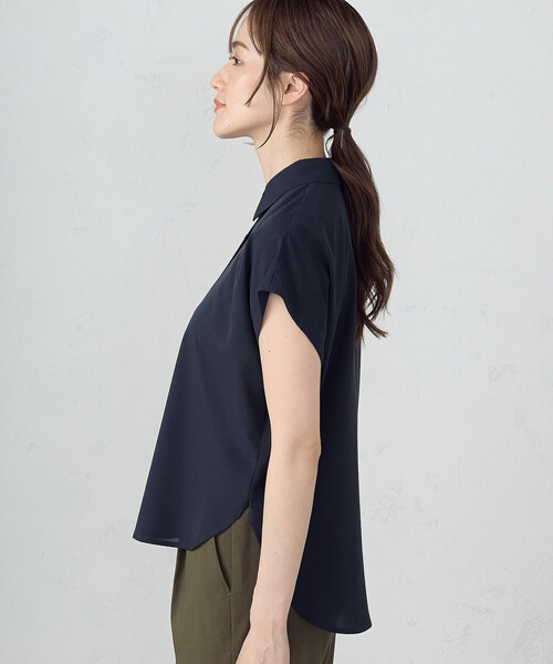 COMME CA ISM（コムサイズム）の「ショートスリーブ シャツ（シャツ/ブラウス・レディース・ネイビー/ホワイト・MEDIUM/LARGE）」の10枚目の写真