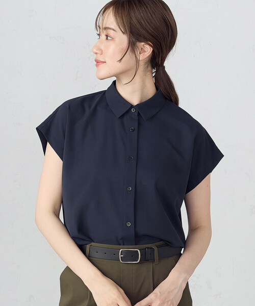 COMME CA ISM（コムサイズム）の「ショートスリーブ シャツ（シャツ/ブラウス・レディース・ネイビー/ホワイト・MEDIUM/LARGE）」の2枚目の写真