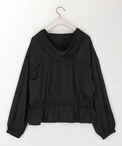 NICOLE white（ニコルホワイト）の「ラッシュガードドロストブルゾン（パーカー・レディース・ブラック/オフホワイト・FREE）」の5枚目の写真