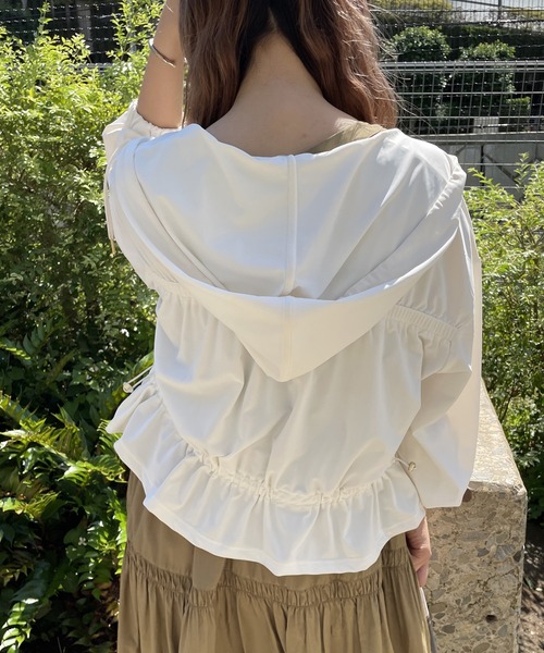 NICOLE white（ニコルホワイト）の「ラッシュガードドロストブルゾン（パーカー・レディース・ブラック/オフホワイト・FREE）」の14枚目の写真