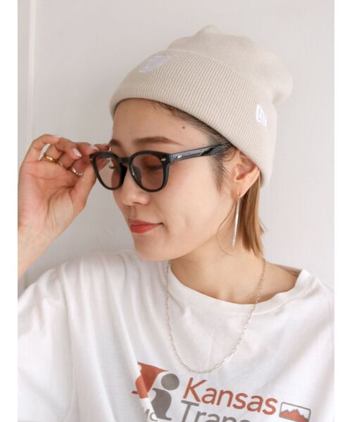 NEW ERA（ニューエラ）の「NEW ERA別注 Uロゴニット帽（ニットキャップ/ビーニー・レディース・アイボリー/ブラック/グリーン・FREE）」の2枚目の写真