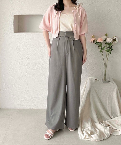 apres jour clair】肩リボンカップ付きキャミソール【ZOZOTOWN限定