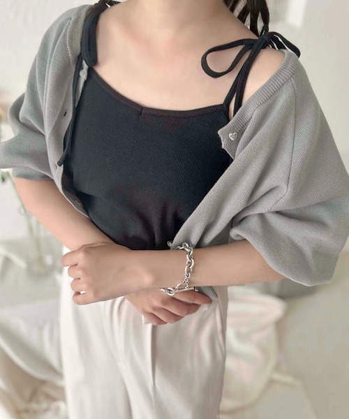 apres jour clair(アプレジュールクレア)の「【apres jour clair】肩リボンカップ付きキャミソール【ZOZOTOWN限定アイテム】(キャミソール・レディース・ピンクベージュ/アイボリー/ブラック・X-LARGE/フリー)」の16枚目の写真