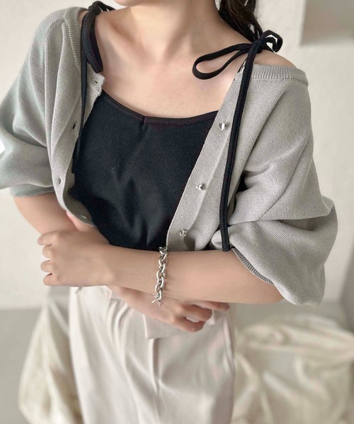 apres jour clair(アプレジュールクレア)の「【apres jour clair】肩リボンカップ付きキャミソール【ZOZOTOWN限定アイテム】(キャミソール・レディース・ピンクベージュ/アイボリー/ブラック・X-LARGE/フリー)」の15枚目の写真