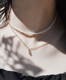 Reurie'（レウリィ）の「レイヤードパール&チェーンネックレス／重ね付け セットアイテム チョーカー 3連 シンプル 大人カジュアル レディライク オケージョン パーティー 韓国 きれいめ 金 銀 ゴールド シルバー（ネックレス）」