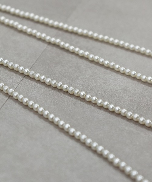 レイヤードパール&チェーンネックレス／layered pearl&chain