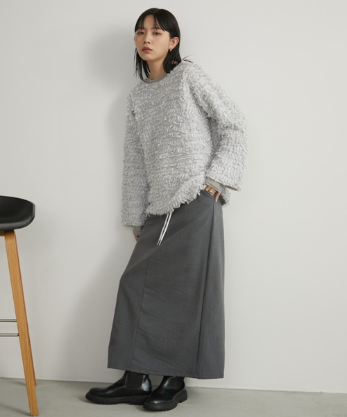 Aunt Marie's(アントマリーズ)の「ミックスカラーループシャギーニット(ニット/セーター・レディース・ホワイト/グレー/レッド・FREE)」の8枚目の写真