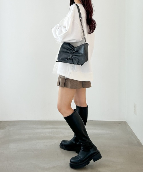Heather（ヘザー）の「WEB限定　チュールフリル裏毛プルオーバー　143363（スウェット・レディース・ネイビー/グレー/オフホワイト・FREE）」の18枚目の写真