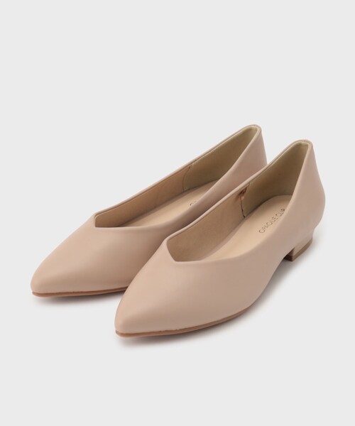 OPAQUE.CLIP（オペークドットクリップ）の「【抗菌防臭加工】メタルパーツVフラットポインテッドパンプス（パンプス・レディース・シルバー系その他/ベージュ/ブラック・02/01/03）」の2枚目の写真