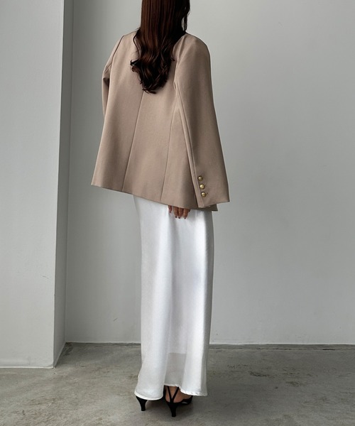 セール】【無地/チェック】ゴールドボタンテーラードジャケット