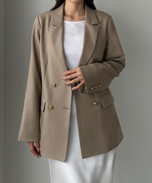 セール】【無地/チェック】ゴールドボタンテーラードジャケット