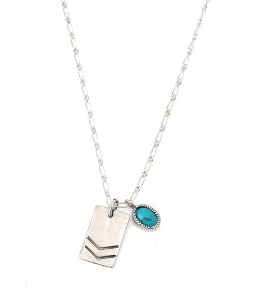 BEAUTY&YOUTH UNITED ARROWS(ビューティーアンドユースユナイテッドアローズ)の「BY シルバーターコイズ プレートネックレス◆(ネックレス・メンズ・シルバー・フリー)」の3枚目の写真