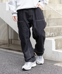 MAISON CLUB(]Nu)́yMAISON CLUBzVINTAGE WASHED Recycled Denim DOUBLE KNEE WORK PANTS /Be[WEHbVTCNfjpc@_uj[(fjpc)