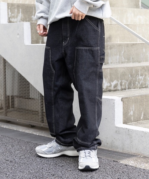 MAISON CLUB(メゾンクラブ)の「【MAISON CLUB】VINTAGE WASHED Recycled Denim DOUBLE KNEE WORK PANTS /ヴィンテージウォッシュリサイクルデニムパンツ ダブルニー(デニムパンツ・メンズ・グレー/ブラック/サックスブルー/ネイビー・L/M/XL)」の6枚目の写真