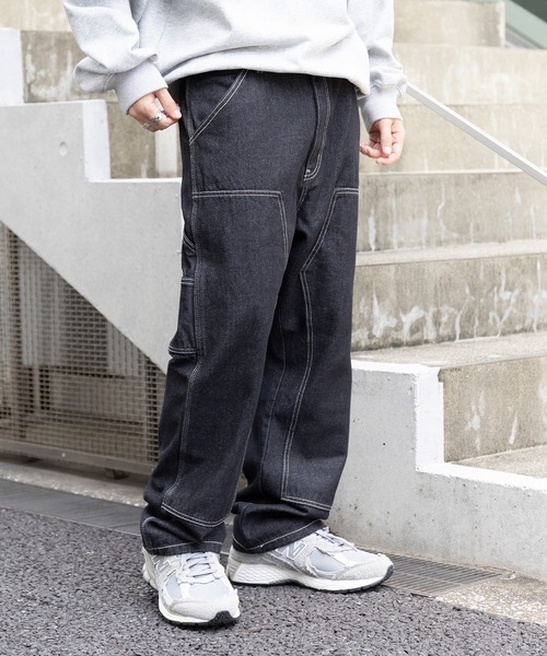 MAISON CLUB(メゾンクラブ)の「【MAISON CLUB】VINTAGE WASHED Recycled Denim DOUBLE KNEE WORK PANTS /ヴィンテージウォッシュリサイクルデニムパンツ ダブルニー(デニムパンツ・メンズ・グレー/ブラック/サックスブルー/ネイビー・L/M/XL)」の9枚目の写真