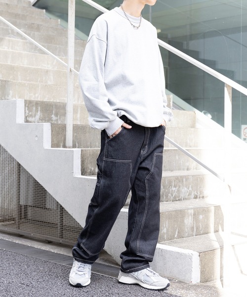 MAISON CLUB(メゾンクラブ)の「【MAISON CLUB】VINTAGE WASHED Recycled Denim DOUBLE KNEE WORK PANTS /ヴィンテージウォッシュリサイクルデニムパンツ ダブルニー(デニムパンツ・メンズ・グレー/ブラック/サックスブルー/ネイビー・L/M/XL)」の12枚目の写真