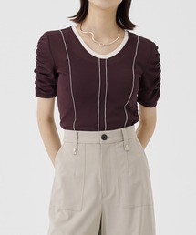 UNITED TOKYO | ギャザースリーブラインデザインプルオーバー/ シアートップス(Tシャツ/カットソー)